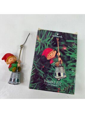 Hallmark 1980 Thimble Elf #3 Christmas Ornament With Box